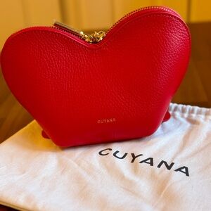 NEW Cuyana Red Mini Heart Cosmetic Case